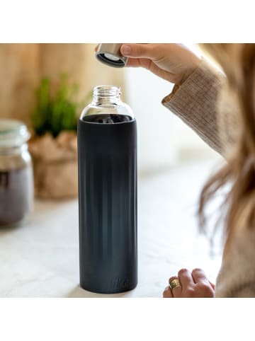 like. by Villeroy & Boch Glas-Trinkflasche To Go & To Stay 1 Liter in schwarz