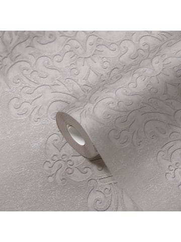 A.S. Création Tapete Majestic Ornament in Hellgrau-Silber