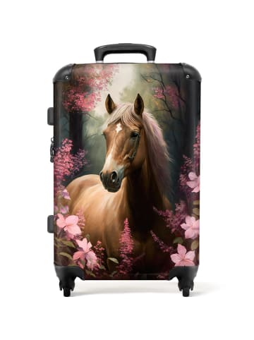 NoBoringSuitCases Suitcase Pferd im dunklen Wald mit rosa