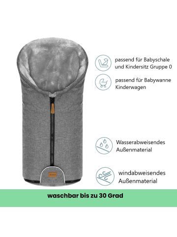 Kinderhaus Blaubär Winterfußsack Pamir TOP in Hellgrau-Grau