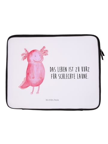 Mr. & Mrs. Panda Notebook Tasche Axolotl Glücklich mit Spruch in Weiß