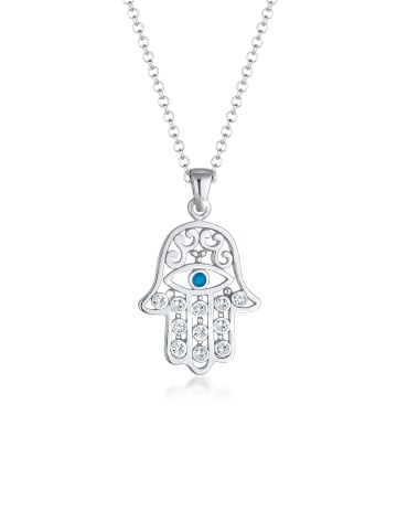 Elli Halskette 925 Sterling Silber Evil Eye, Hamsa Hand in Silber