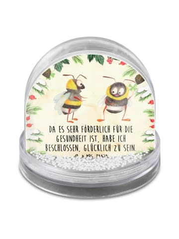 Mr. & Mrs. Panda Schneekugel Hummeln Kleeblatt mit Spruch in Naturpapier
