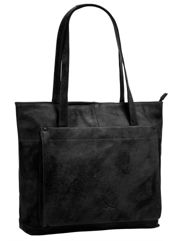 Sansibar Shopper echt Leder in schwarz