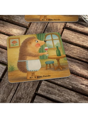 Mr. & Mrs. Panda Tassenuntersetzer Igel Wein Design ohne Spruch in Weiß