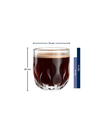 LEONARDO 6er Set Kaffeegläser (3) Gocce 220 ml in transparent