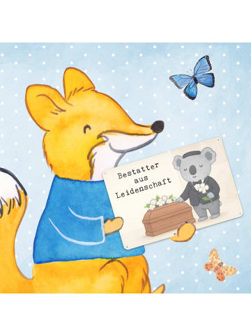 Mr. & Mrs. Panda Blechschild Bestatter Leidenschaft Design mit S... in Weiß