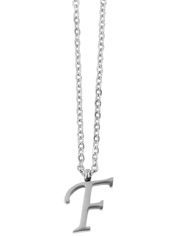 Adeliás Unisex Halskette mit Anhänger – Buchstabe S aus Edelstahl in silber