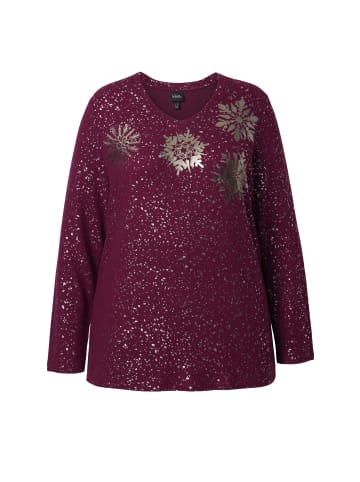 Ulla Popken Sweatshirt in dunkel weinrot