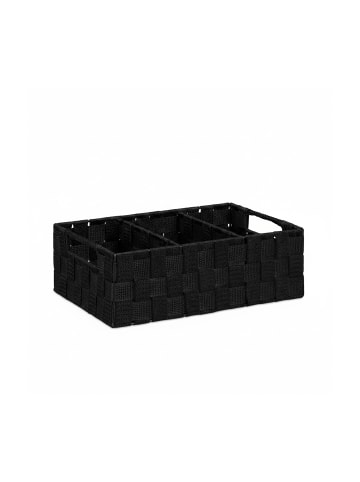 relaxdays Aufbewahrungskorb in Schwarz - (B)32x (H)10 x (T)21 cm