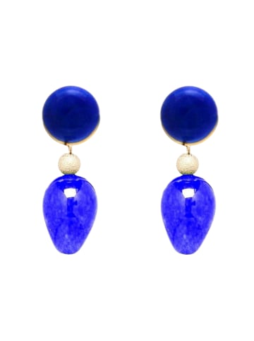 Gemshine Ohrringe Lapis Lazuli - Jade Tropfen in gold coloured