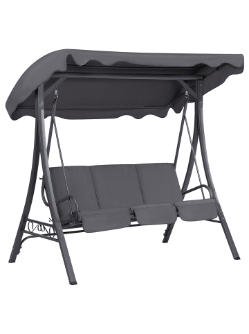 Beliani Gartenschaukel GARBO in Grau - (W) 185 x (H) 184 x (L) 112 cm