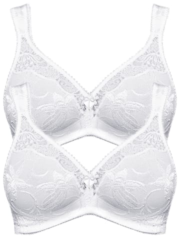 SUSA 2er Pack BH ohne Bügel Topsy in Weiss Weiss