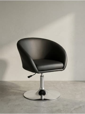 KADIMA DESIGN Loungesessel LIFT | Retro-Design, Höhenverstellbar, Trompetenfuß in Schwarz