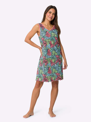 Sieh an! Nachthemd in flamingo-aquamarin-bedruckt