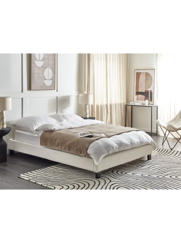 Beliani 2-tlg Doppelbett ROANNE in Beige/Braun