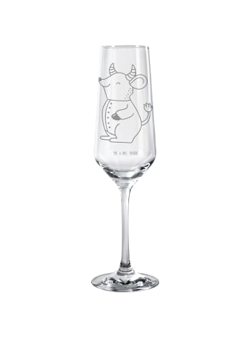 Mr. & Mrs. Panda Champagnerglas Stier Astrologie ohne Spruch in Transparent
