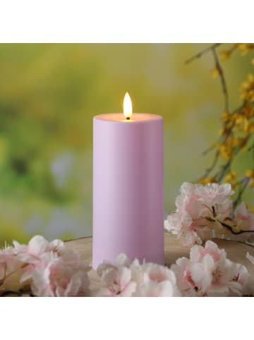 MARELIDA LED Solar Kerze Outdoorkerze mit Sensor 7x15cm in lila