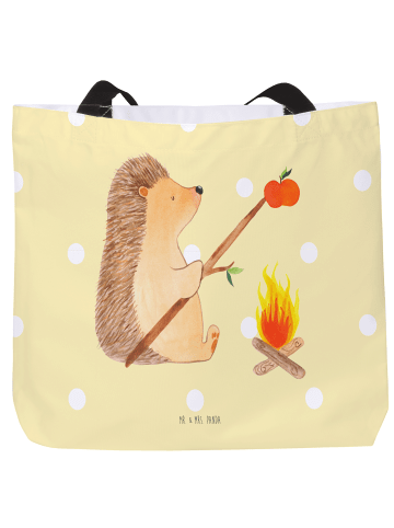 Mr. & Mrs. Panda Totebag Igel Grillen ohne Spruch in Gelb Pastell