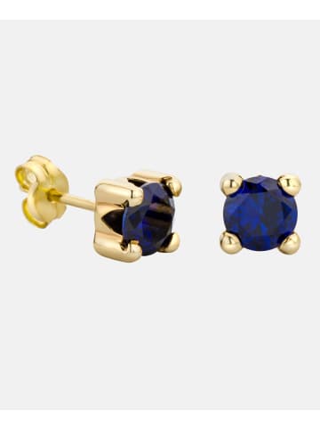 Diamant L'éternel Ohrringe aus 375 Gelbgold mit Saphir