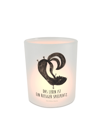 Mr. & Mrs. Panda Kerzenhalter Stinktier Handstand mit Spruch in Transparent