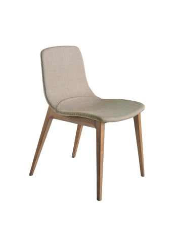 Angel Cerdá Stuhl 4049 in Beige/Walnuss – (B)60 x (H)78 x (T)48 cm
