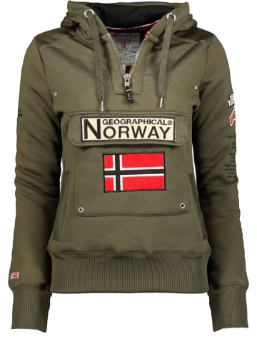 Geographical Norway Hoodie in Khaki