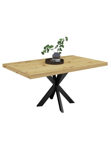 58 aufm Kessel ESSTISCH Elgin 1 175x80x100 Metall+Holzwerkstoff Schwarz/Asteiche