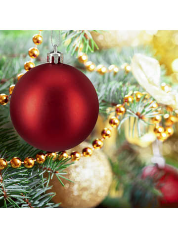 relaxdays 50-tlg. Weihnachtskugeln Set in Grün/ Rot