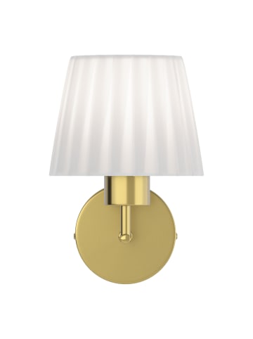 home24 Wandleuchte TRACT mit Akku-Leuchtmittel in Weiß / Messing