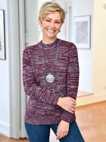 WITT WEIDEN Stehkragenpullover in brombeer-meliert