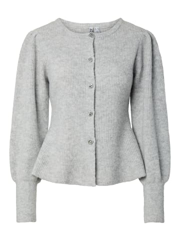 Pieces Strickjacke in Light Grey Melange 1
