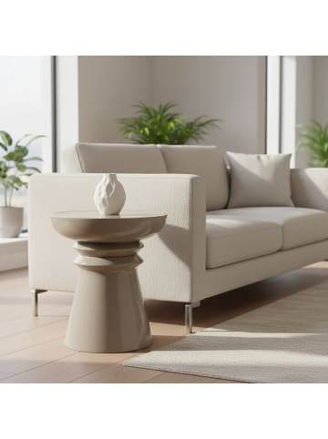 Beistelltisch in Beige - (H)45 x (Ø)38 cm