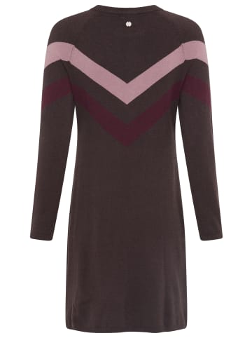 Tamaris Strickkleid in braun bordeaux gemustert