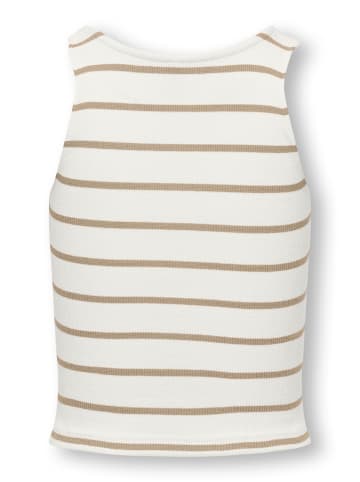 KIDS ONLY KOGNESSA S/L SHORT STRIPE TOP in white pepper