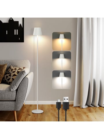 ZMH Stehlampe 125cm in weiß 3000-6500K dimmbar 2W