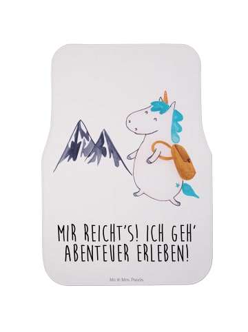 Mr. & Mrs. Panda Fahrer Autofußmatte Einhorn Bergsteiger mit Spruch in Weiß