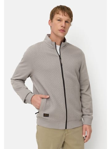 Camel Active Sweatjacke mit leichtem Stehkragen in Grau