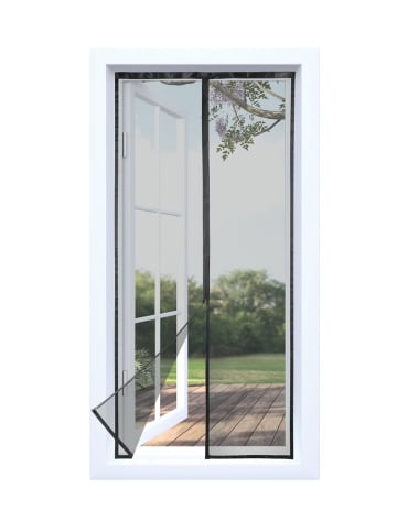 HOBERG Moskitonetz Tür 100x210cm schwarz mit Magnetvers. für Tür Schwarz