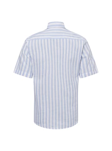 Nils Sundström Freizeithemd mit Leinen-Anteil in hellblau weiß