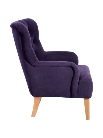 58 aufm Kessel SESSEL Kaiya Bezug Veloursstoff Buche natur / violett