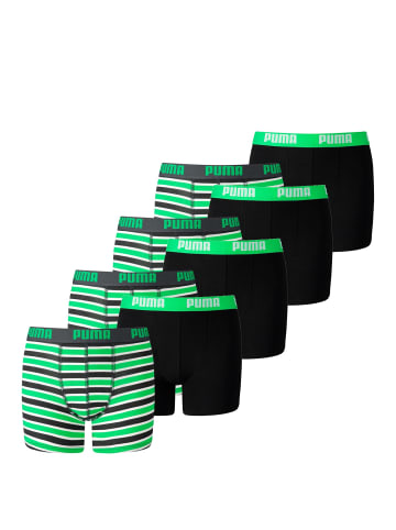 Puma Boxershorts JUNGEN BASIC BOXER Printed Stripes 8er Pack in Classic Green