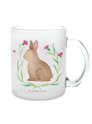 Mr. & Mrs. Panda Becher Hase Sitzen ohne Spruch in Transparent