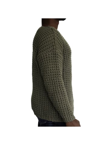 COFI 1453 Casual Herren StrickpulloverRundhals-Ausschnitt Braun S in Khaki