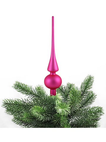 JACK Christbaumspitze Glas 26cm Glänzend Matt in Pink Matt