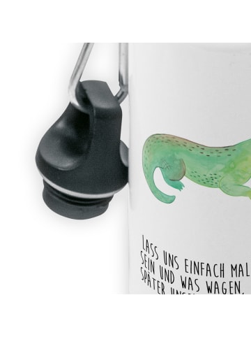 Mr. & Mrs. Panda Wasserflasche Krokodil mit Spruch in Weiß
