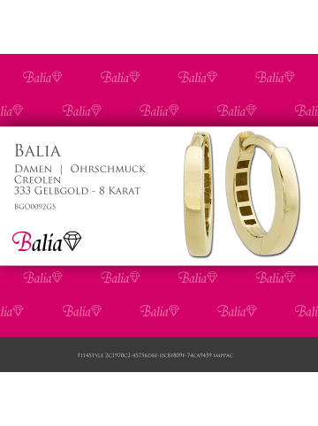 BALIA Gold 333 Damen Creolen Simple Ohrringschmuck ca. 1,3cm