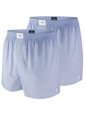 Tom Tailor Webboxershorts 2er Pack in Hellblau kariert