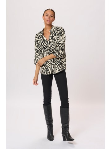 Kaffe Langarm-Bluse KAkatrine Regular fit in Black/Turtledove Print