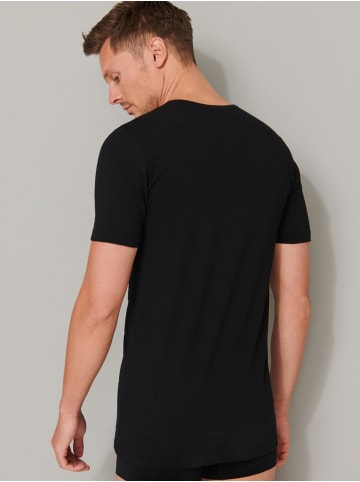 Schiesser T-Shirt 2er-Pack 95/5 in Schwarz